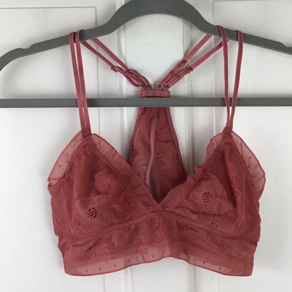 Aerie Racerback Lace Triangle Bralette Strappy Y2K